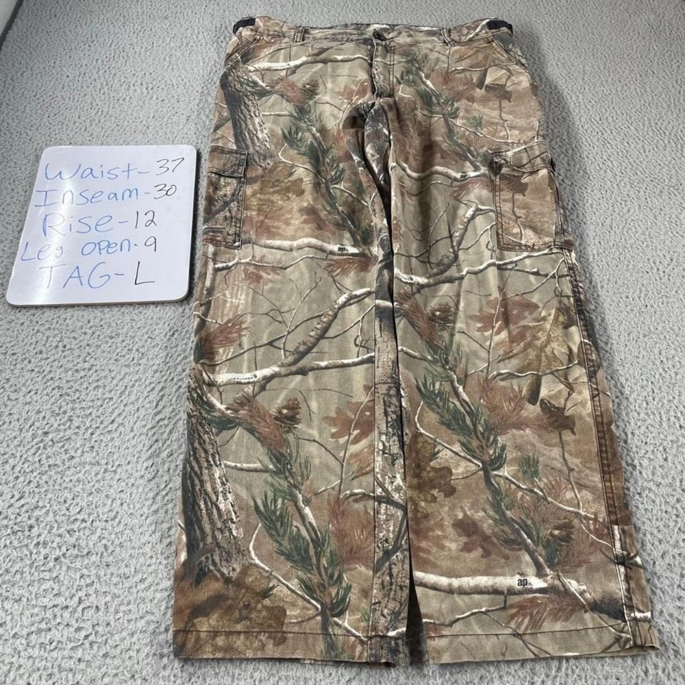 Ranger grunge baggy wide leg camo L cargo realtree pants belted adjustable y2k‎